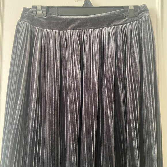 Velvet-look pleated skirt - Size Large - Picture 2 of 10